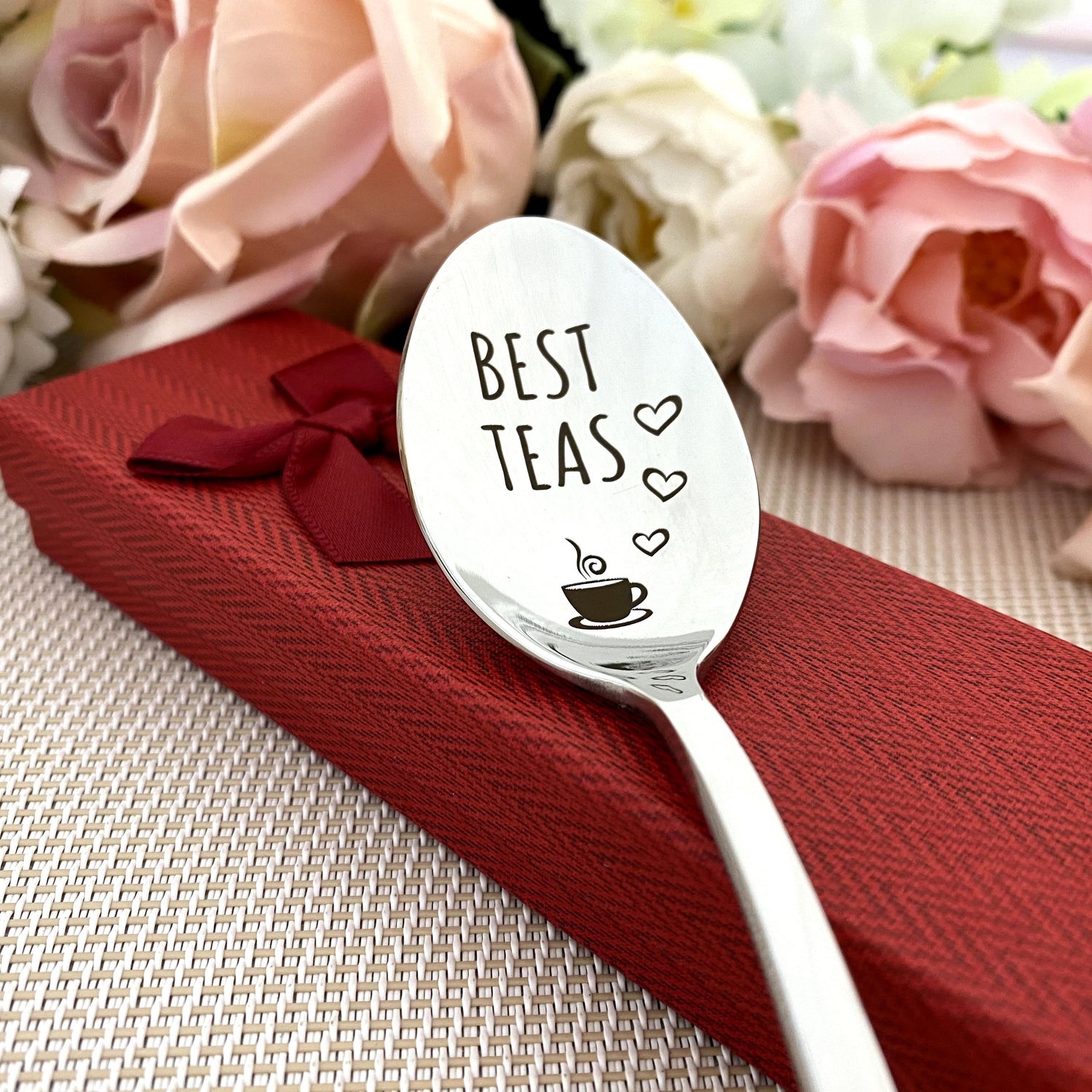 BFF Gift, Bestie Gift Idea, Gift for Best Friend, Bestea Spoon, Inspirational Gift, Friendship Keepsake, Personalized Friend Gift, Distance Friendship Gift