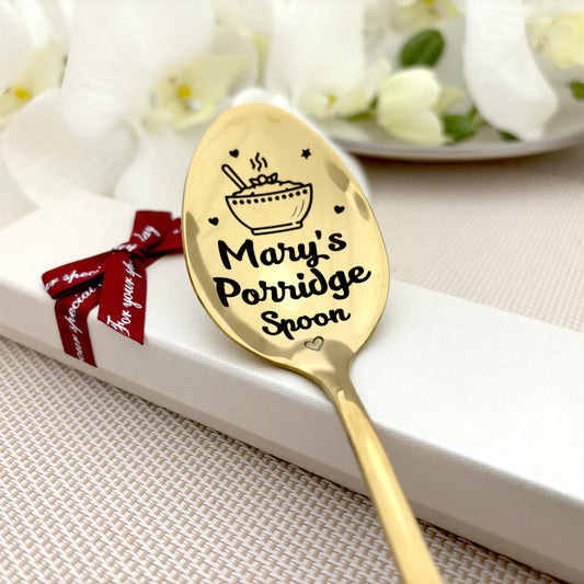 Engraved Personalized Porridge spoon - Cereal killer gift for kids