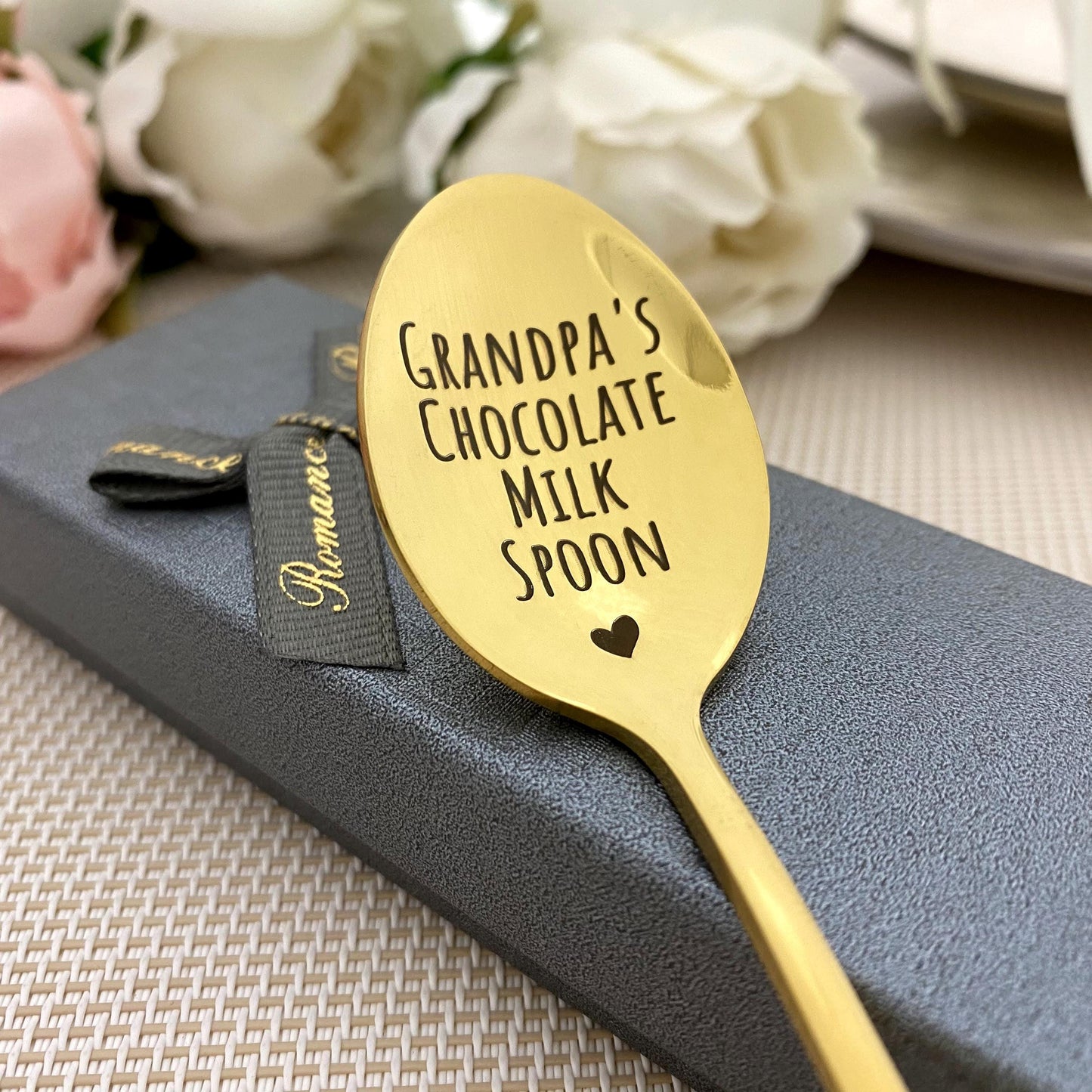 Long handle spoon with custom text