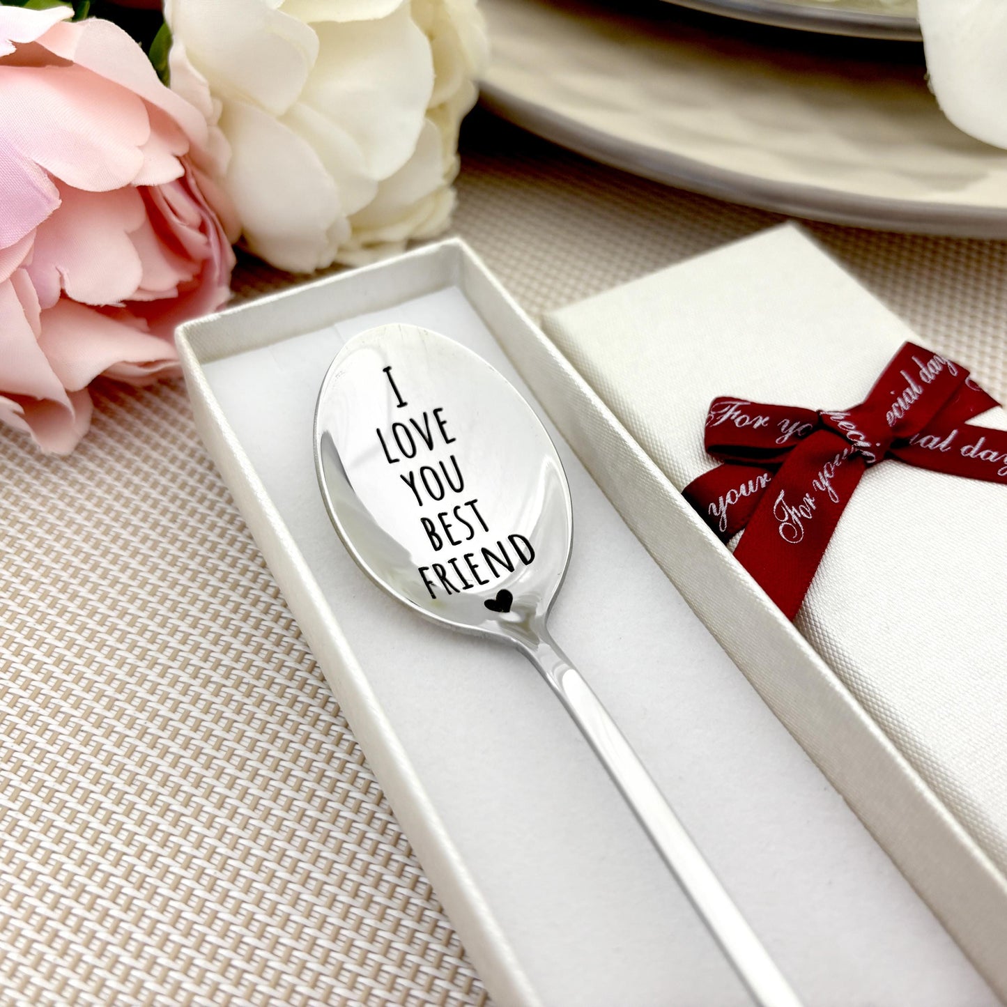 Long handle spoon with custom text