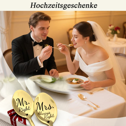 Mr. Right & Mrs. Always Right | Personalized Couple’s Spoon Set
