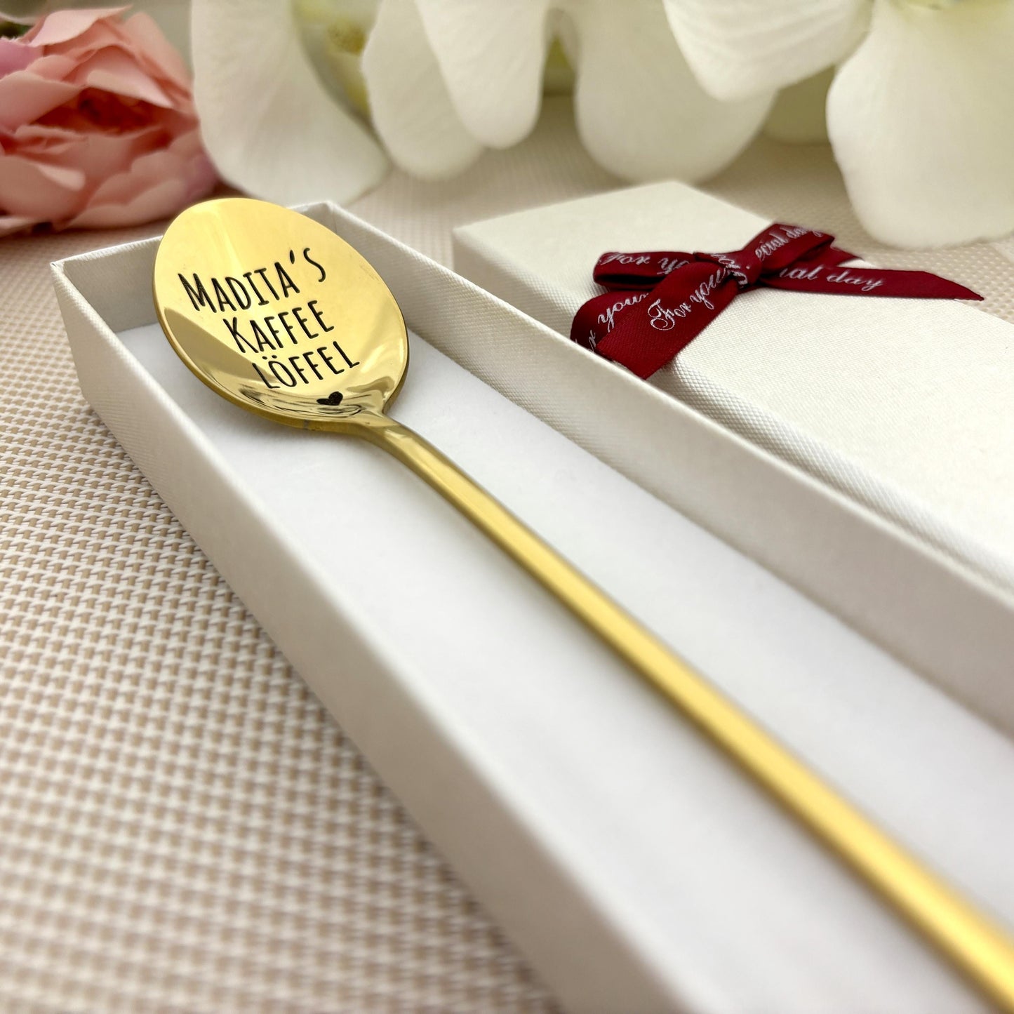 Long handle spoon with custom text