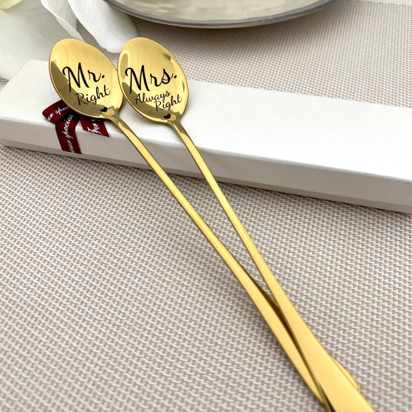 Mr. Right & Mrs. Always Right | Personalized Couple’s Spoon Set