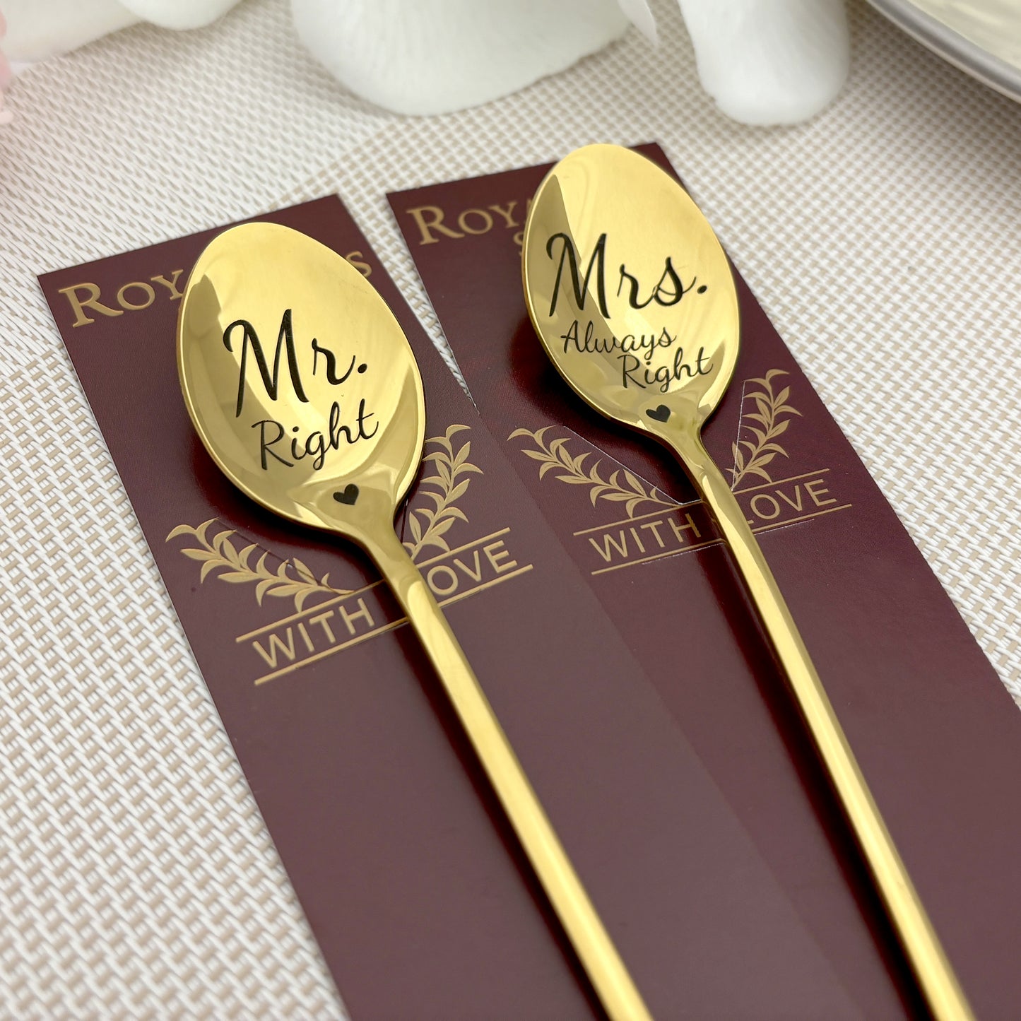 Mr. Right & Mrs. Always Right | Personalized Couple’s Spoon Set