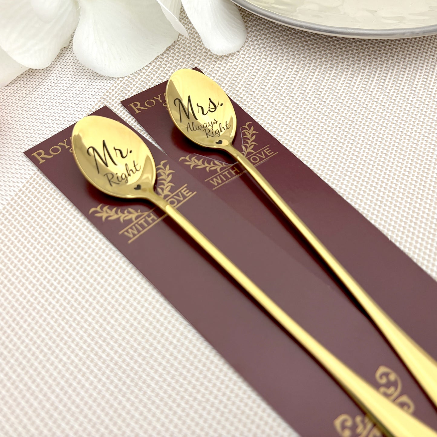 Mr. Right & Mrs. Always Right | Personalized Couple’s Spoon Set