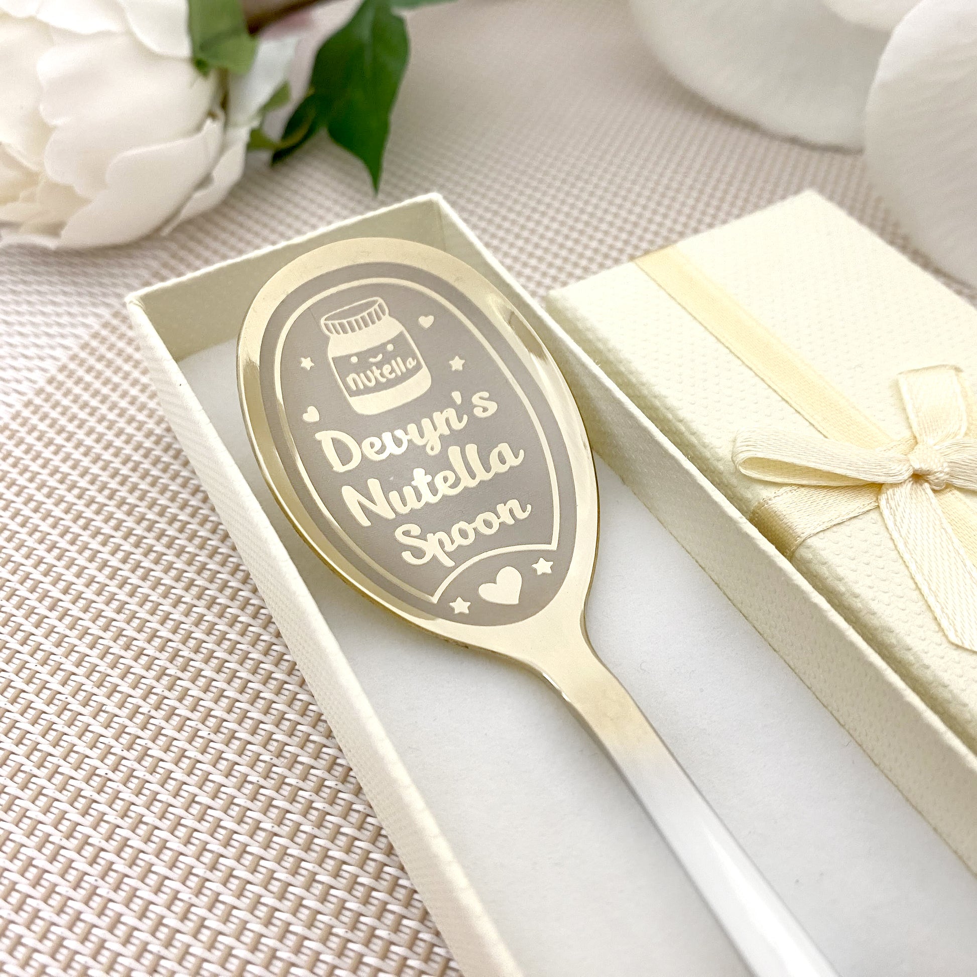 Nutella spoon personalsed engraved with name - custom dessert spoon wit any text 