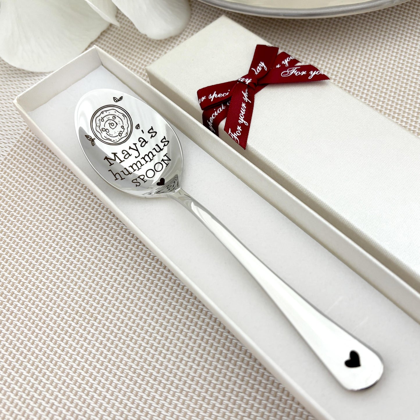 Personalized Hummus Spoon - Vegan Gift