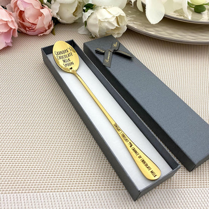 Long handle spoon with custom text