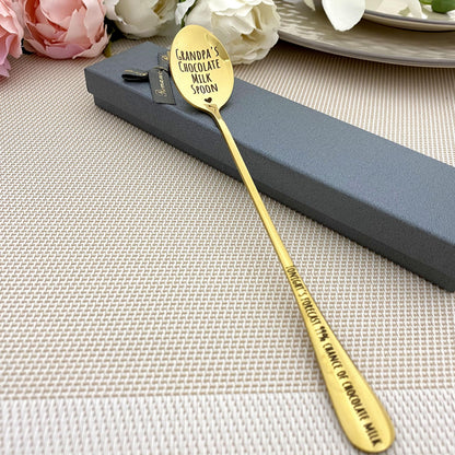 Long handle spoon with custom text